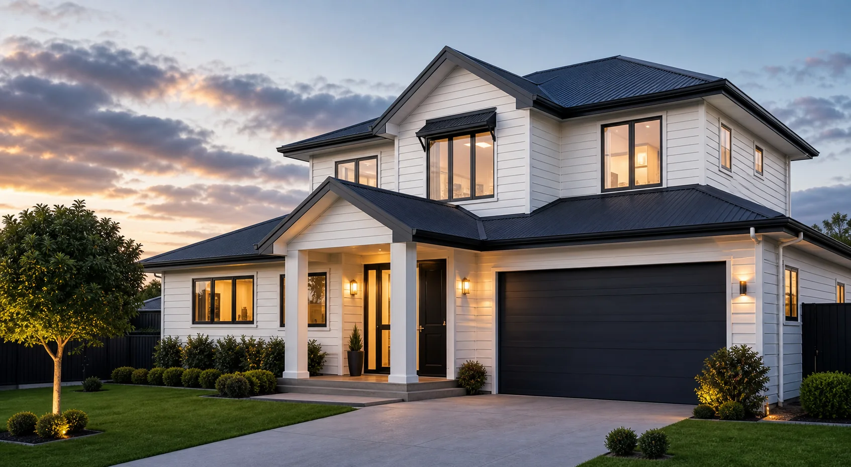 Freshly painted two-storey Hamilton home exterior